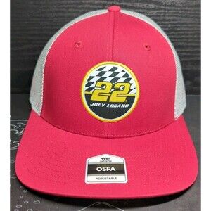 Brand New NASCAR Joey Lagano #22 Mesh Red White Trucker Hat Cap OSFA Adult NWT